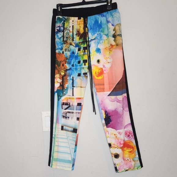 Clover Canyon Abstract Floral Pull On Lightweight Pants Size Small - Picture 1 of 16